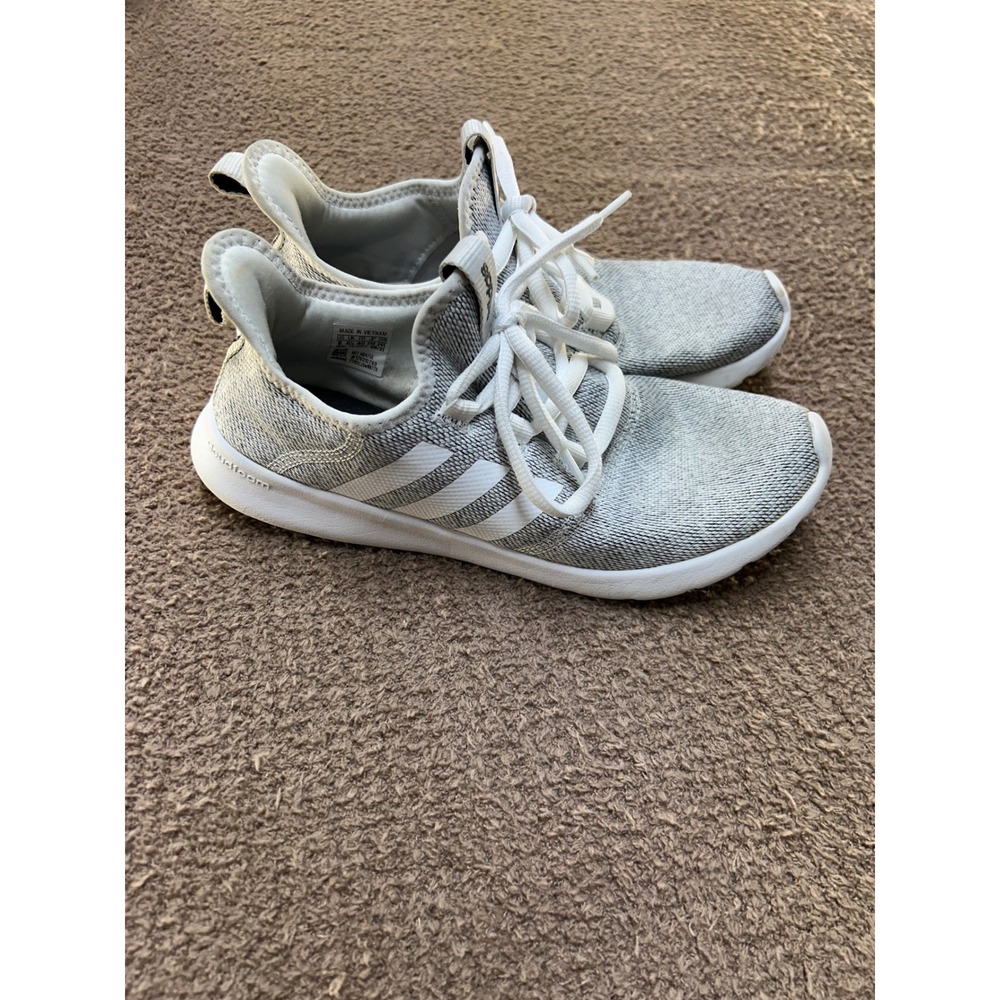 Adidas Cloudfoam Pure 2.0 Grey White Knit Running Shoes H04756 Womens 8